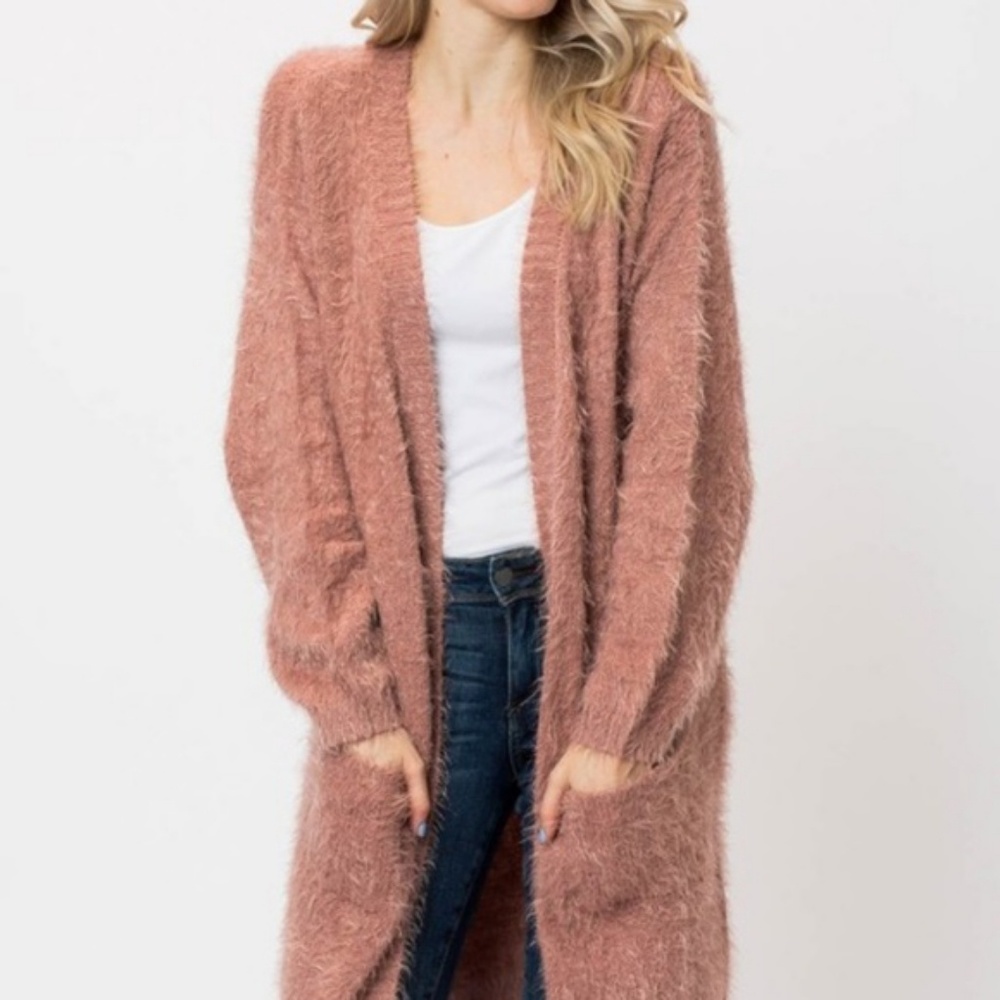 🦃🆕️Super Soft Fuzzy Knit Long Cardigan - Picture 3 of 6